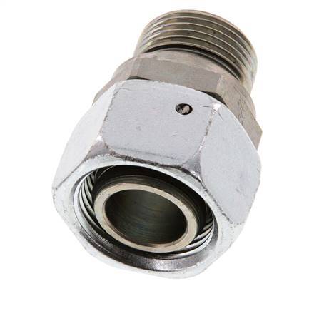 22L & G3/4'' Zink plated Steel Straight Swivel with Male Threads 160 bar NBR O-ring Sealing Cone Adjustable ISO 8434-1