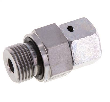 12S & G1/2'' Zink plated Steel Straight Swivel with Male Threads 630 bar NBR O-ring Sealing Cone Adjustable ISO 8434-1