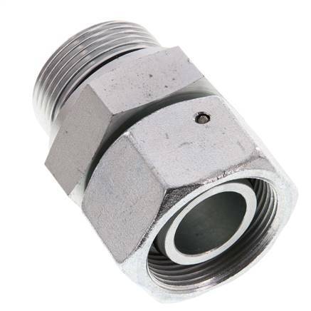 30S & G1-1/4'' Zink plated Steel Straight Swivel with Male Threads 400 bar NBR O-ring Sealing Cone Adjustable ISO 8434-1