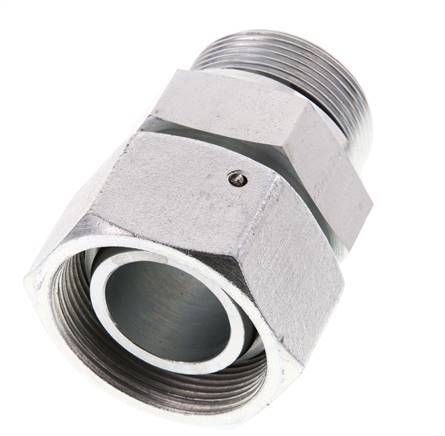 38S & G1-1/2'' Zink plated Steel Straight Swivel with Male Threads 315 bar NBR O-ring Sealing Cone Adjustable ISO 8434-1