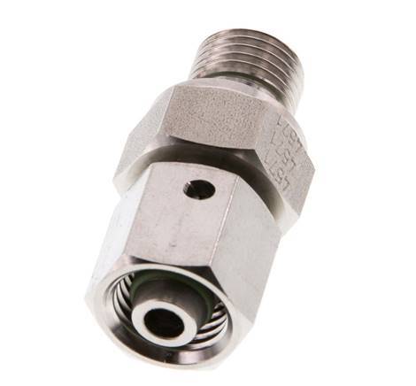 8L & G1/4'' Stainless Steel Straight Swivel with Male Threads 315 bar FKM O-ring Sealing Cone Adjustable ISO 8434-1