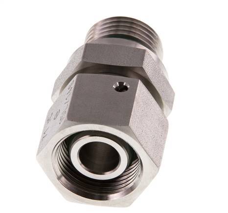 15L & G1/2'' Stainless Steel Straight Swivel with Male Threads 315 bar FKM O-ring Sealing Cone Adjustable ISO 8434-1