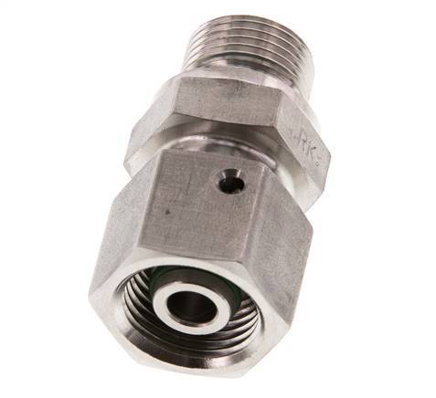 10S & G3/8'' Stainless Steel Straight Swivel with Male Threads 630 bar FKM O-ring Sealing Cone Adjustable ISO 8434-1