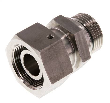 25S & G1'' Stainless Steel Straight Swivel with Male Threads 400 bar FKM O-ring Sealing Cone Adjustable ISO 8434-1