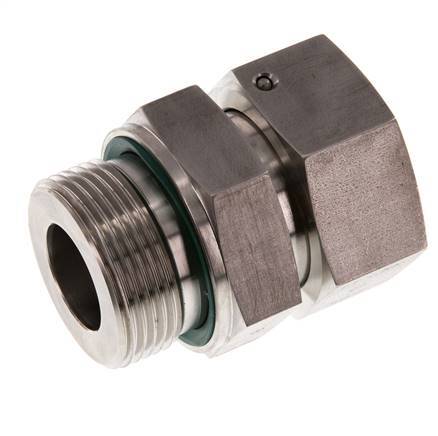 30S & G1-1/4'' Stainless Steel Straight Swivel with Male Threads 400 bar FKM O-ring Sealing Cone Adjustable ISO 8434-1