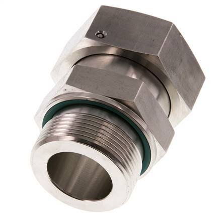 38S & G1-1/2'' Stainless Steel Straight Swivel with Male Threads 315 bar FKM O-ring Sealing Cone Adjustable ISO 8434-1