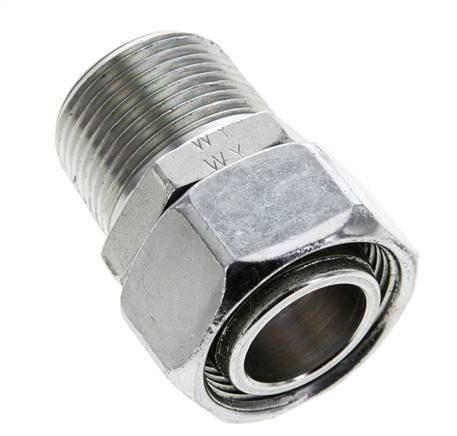 28L & 1'' NPT Zink plated Steel Straight Swivel with Male Threads 160 bar Adjustable ISO 8434-1