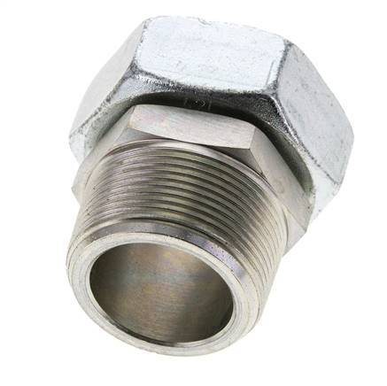 42L & 1-1/2'' NPT Zink plated Steel Straight Swivel with Male Threads 160 bar Adjustable ISO 8434-1