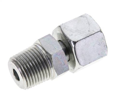 10S & 3/8'' NPT Zink plated Steel Straight Swivel with Male Threads 630 bar Adjustable ISO 8434-1