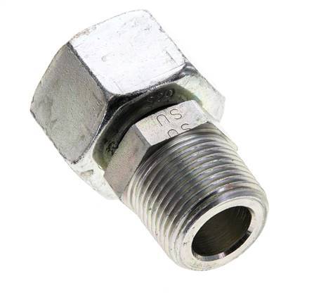 20S & 3/4'' NPT Zink plated Steel Straight Swivel with Male Threads 400 bar Adjustable ISO 8434-1