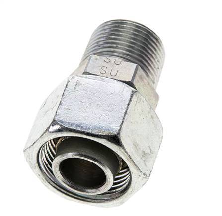 20S & 3/4'' NPT Zink plated Steel Straight Swivel with Male Threads 400 bar Adjustable ISO 8434-1