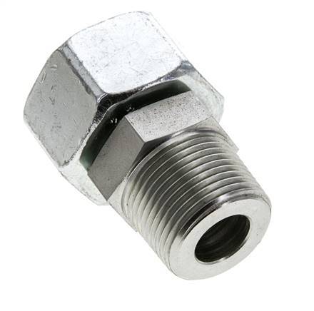 25S & 1'' NPT Zink plated Steel Straight Swivel with Male Threads 400 bar Adjustable ISO 8434-1