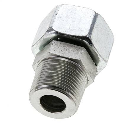 25S & 1'' NPT Zink plated Steel Straight Swivel with Male Threads 400 bar Adjustable ISO 8434-1