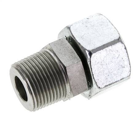 25S & 1'' NPT Zink plated Steel Straight Swivel with Male Threads 400 bar Adjustable ISO 8434-1