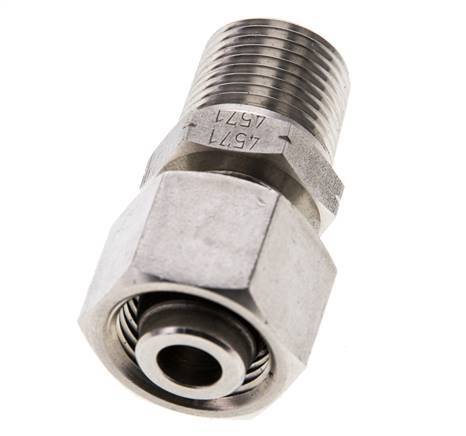 12L & 3/8'' NPT Stainless Steel Straight Swivel with Male Threads 315 bar Adjustable ISO 8434-1