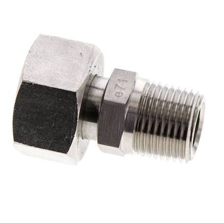 18L & 1/2'' NPT Stainless Steel Straight Swivel with Male Threads 315 bar Adjustable ISO 8434-1