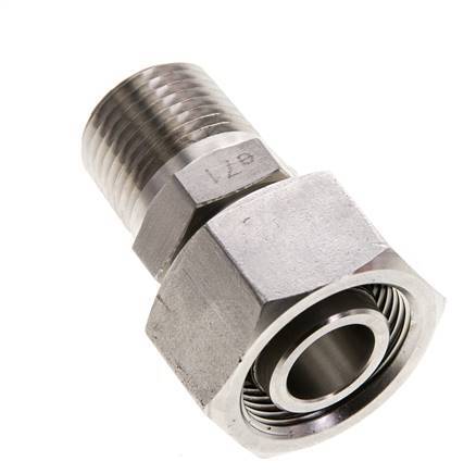 18L & 1/2'' NPT Stainless Steel Straight Swivel with Male Threads 315 bar Adjustable ISO 8434-1