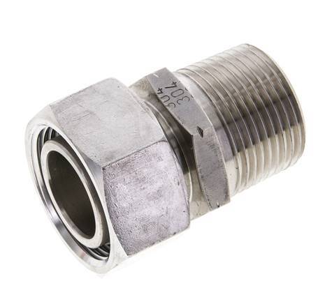 28L & 1'' NPT Stainless Steel Straight Swivel with Male Threads 160 bar Adjustable ISO 8434-1