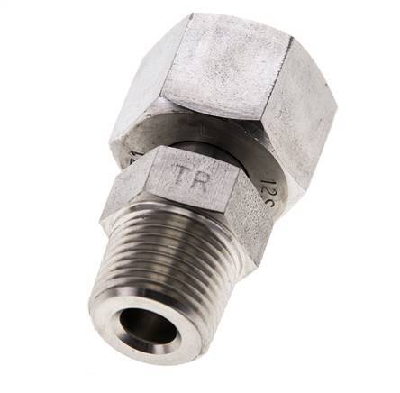 12S & 3/8'' NPT Stainless Steel Straight Swivel with Male Threads 630 bar Adjustable ISO 8434-1