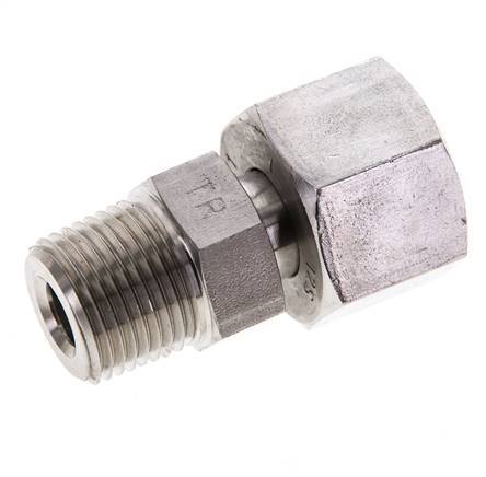 12S & 3/8'' NPT Stainless Steel Straight Swivel with Male Threads 630 bar Adjustable ISO 8434-1