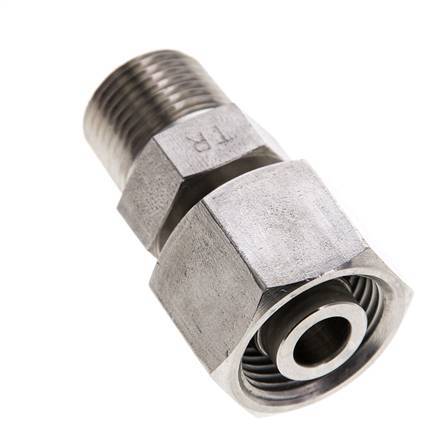 12S & 3/8'' NPT Stainless Steel Straight Swivel with Male Threads 630 bar Adjustable ISO 8434-1