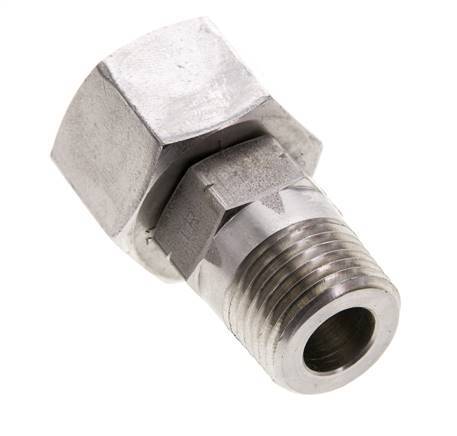 16S & 1/2'' NPT Stainless Steel Straight Swivel with Male Threads 400 bar Adjustable ISO 8434-1