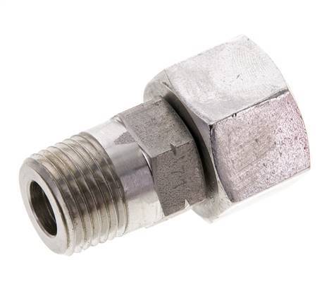 16S & 1/2'' NPT Stainless Steel Straight Swivel with Male Threads 400 bar Adjustable ISO 8434-1