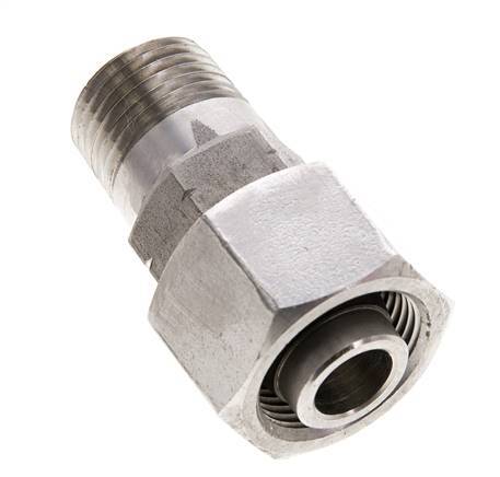 16S & 1/2'' NPT Stainless Steel Straight Swivel with Male Threads 400 bar Adjustable ISO 8434-1