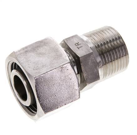 20S & 3/4'' NPT Stainless Steel Straight Swivel with Male Threads 400 bar Adjustable ISO 8434-1