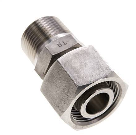 20S & 3/4'' NPT Stainless Steel Straight Swivel with Male Threads 400 bar Adjustable ISO 8434-1