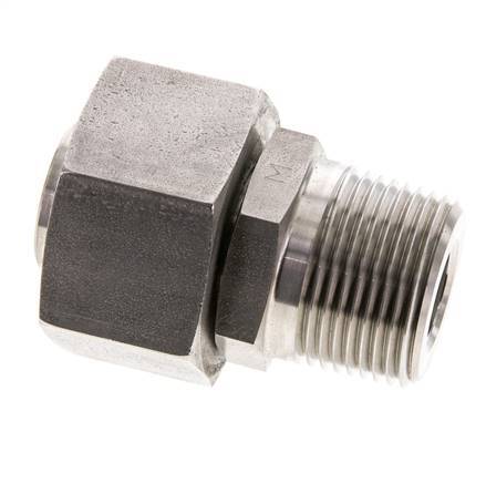 25S & 1'' NPT Stainless Steel Straight Swivel with Male Threads 400 bar Adjustable ISO 8434-1