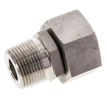 25S & 1'' NPT Stainless Steel Straight Swivel with Male Threads 400 bar Adjustable ISO 8434-1