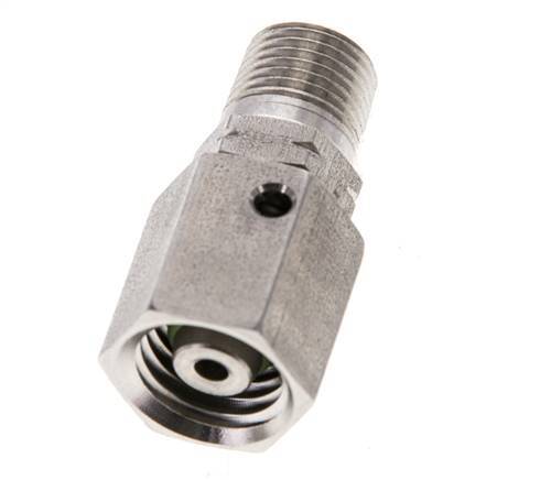 6L & 1/8'' NPT Stainless Steel Straight Swivel with Male Threads 315 bar FKM O-ring Sealing Cone Adjustable ISO 8434-1