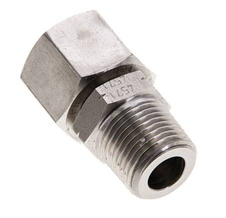 12L & 3/8'' NPT Stainless Steel Straight Swivel with Male Threads 315 bar FKM O-ring Sealing Cone Adjustable ISO 8434-1