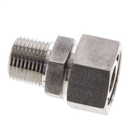 18L & 1/2'' NPT Stainless Steel Straight Swivel with Male Threads 315 bar FKM O-ring Sealing Cone Adjustable ISO 8434-1