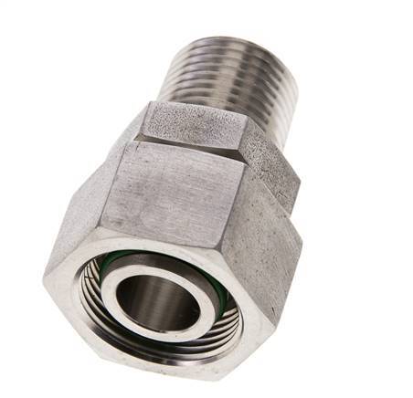 18L & 1/2'' NPT Stainless Steel Straight Swivel with Male Threads 315 bar FKM O-ring Sealing Cone Adjustable ISO 8434-1