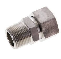 28L & 1'' NPT Stainless Steel Straight Swivel with Male Threads 160 bar FKM O-ring Sealing Cone Adjustable ISO 8434-1