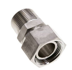 28L & 1'' NPT Stainless Steel Straight Swivel with Male Threads 160 bar FKM O-ring Sealing Cone Adjustable ISO 8434-1