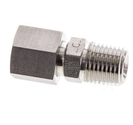 6S & 1/4'' NPT Stainless Steel Straight Swivel with Male Threads 630 bar FKM O-ring Sealing Cone Adjustable ISO 8434-1