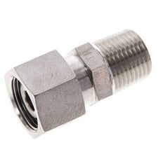 14S & 1/2'' NPT Stainless Steel Straight Swivel with Male Threads 630 bar FKM O-ring Sealing Cone Adjustable ISO 8434-1