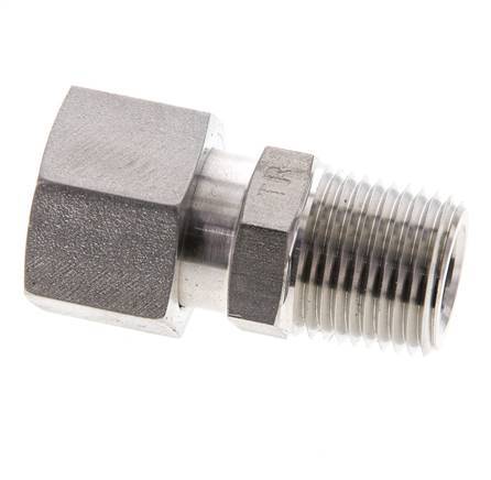 14S & 1/2'' NPT Stainless Steel Straight Swivel with Male Threads 630 bar FKM O-ring Sealing Cone Adjustable ISO 8434-1