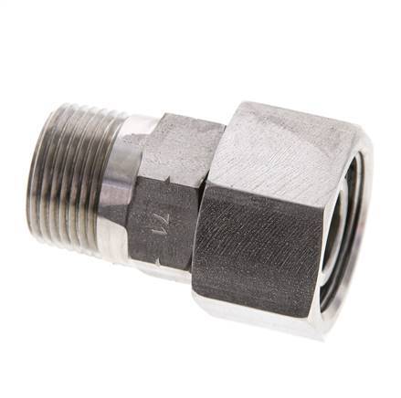 20S & 3/4'' NPT Stainless Steel Straight Swivel with Male Threads 400 bar FKM O-ring Sealing Cone Adjustable ISO 8434-1