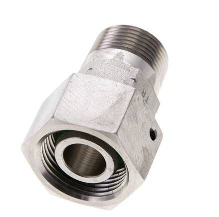 20S & 3/4'' NPT Stainless Steel Straight Swivel with Male Threads 400 bar FKM O-ring Sealing Cone Adjustable ISO 8434-1