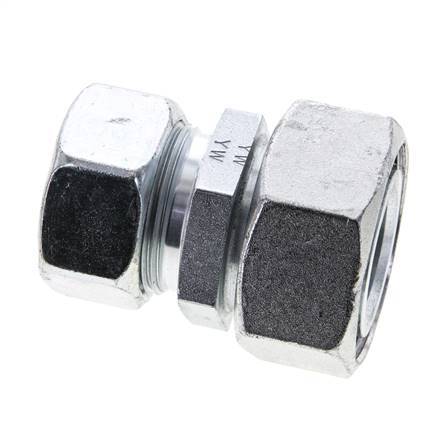 28L & 35L Zink plated Steel Straight Cutting Fitting with Swivel 160 bar ISO 8434-1