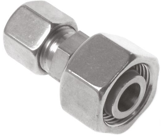 12S & 25S Stainless Steel Straight Cutting Fitting with Swivel 400 bar ISO 8434-1