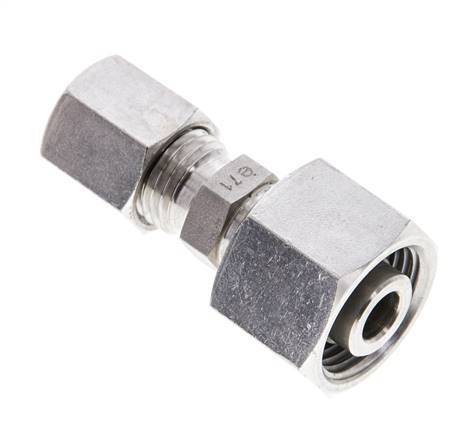 6S & 12S Stainless Steel Straight Cutting Fitting with Swivel 630 bar ISO 8434-1