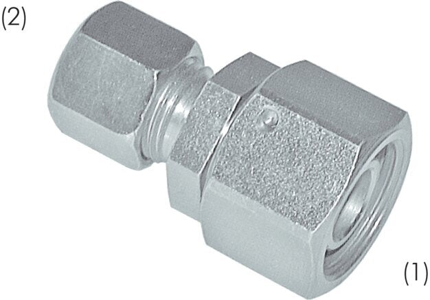 10L & 12L Zink plated Steel Straight Cutting Fitting with Swivel 315 bar NBR O-ring Sealing Cone ISO 8434-1 [2 Pieces]