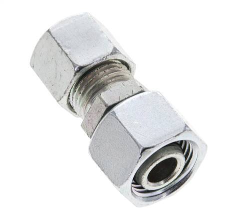 10L & 12L Zink plated Steel Straight Cutting Fitting with Swivel 315 bar NBR O-ring Sealing Cone ISO 8434-1 [2 Pieces]