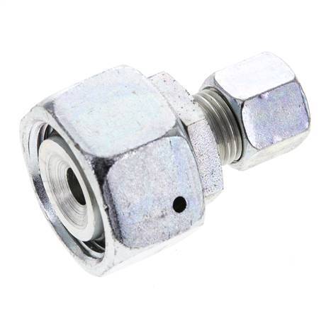 10L & 22L Zink plated Steel Straight Cutting Fitting with Swivel 160 bar NBR O-ring Sealing Cone ISO 8434-1