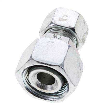 15L & 22L Zink plated Steel Straight Cutting Fitting with Swivel 160 bar NBR O-ring Sealing Cone ISO 8434-1